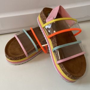 Girls Rainbow PVC Sandals